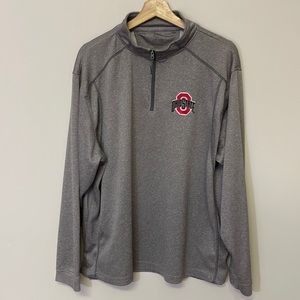 Ohio state university half zip pull over long sleeve shirt size extra large